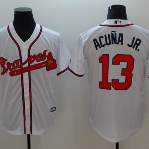 Atlanta Braves #13 Ronald Acuna Jr White Flexbase Stitched Jersey