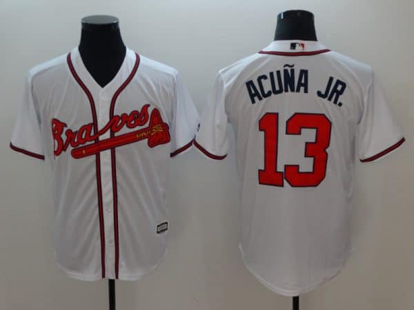 Atlanta Braves #13 Ronald Acuna Jr White Flexbase Stitched Jersey