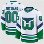 Carolina Hurricanes Custom White 2024-25 Throwback Stitched Jersey