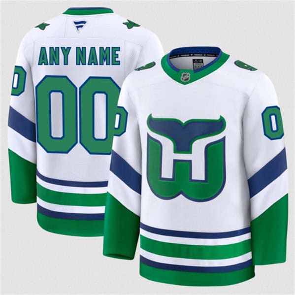 Carolina Hurricanes Custom White 2024-25 Throwback Stitched Jersey