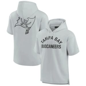 Tampa Bay Buccaneers Gray Super Soft Fleece Short Sleeve Hoodie