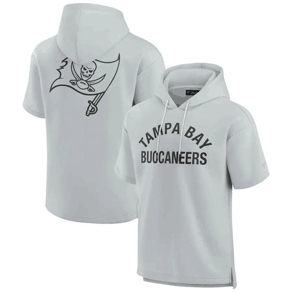 Tampa Bay Buccaneers Gray Super Soft Fleece Short Sleeve Hoodie