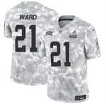Cleveland Browns #21 Denzel Ward Arctic Camo 2024 F.U.S.E. Salute To Service Limited Stitched Jersey