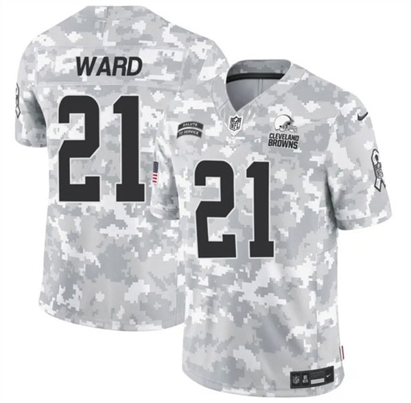 Cleveland Browns #21 Denzel Ward Arctic Camo 2024 F.U.S.E. Salute To Service Limited Stitched Jersey