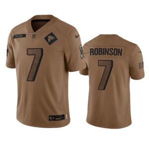 Atlanta Falcons #7 Bijan Robinson 2023 Brown Salute To Setvice Limited Stitched Jersey