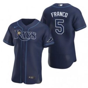 Tampa Bay Rays #5 Wander Franco Navy Flex Base Stitched Jersey