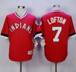 Indians #7 Kenny Lofton Red 1978 Turn Back The Clock Stitched Jersey