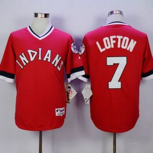 Indians #7 Kenny Lofton Red 1978 Turn Back The Clock Stitched Jersey