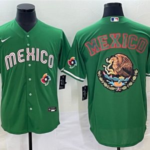 Mexico 2023 Green Team Big Logo World Classic Stitched Jersey