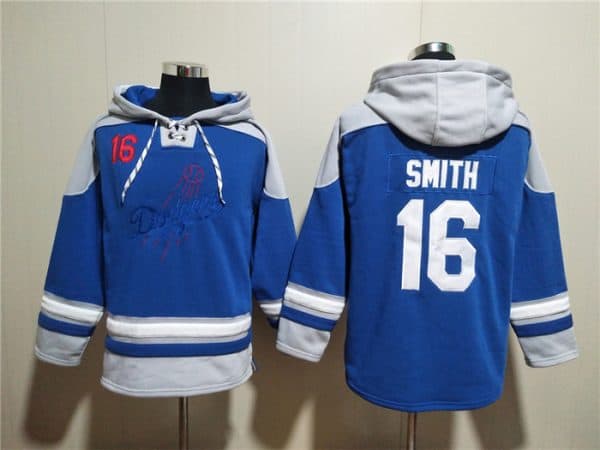 Los Angeles Dodgers #16 Will Smith Blue Ageless Must-Have Lace-Up Pullover Hoodie
