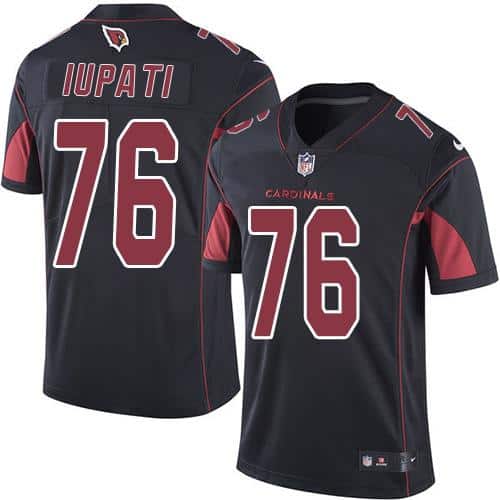 Cardinals #76 Mike Iupati Black Stitched Limited Rush Nike Jersey