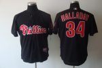 Phillies #34 Roy Halladay Black Stitched Jersey