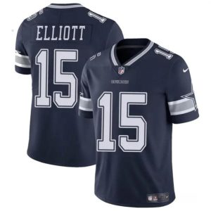 Dallas Cowboys #15 Ezekiel Elliott Navy Vapor Untouchable Limited Stitched Jersey