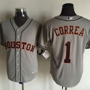 Astros #1 Carlos Correa Grey New Cool Base Stitched Jersey