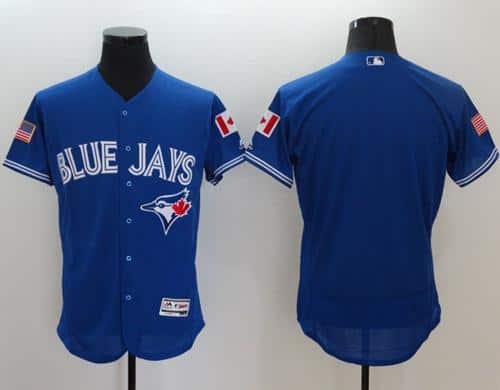 Blue Jays Blank Blue Fashion Stars Stripes Flexbase Authentic Stitched Jersey