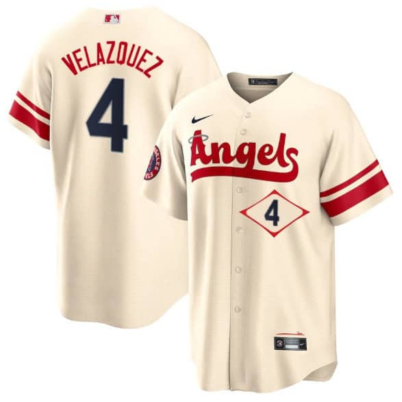 Los Angeles Angels #4 Andrew Velazquez 2022 Cream City Connect Cool Base Stitched Jersey