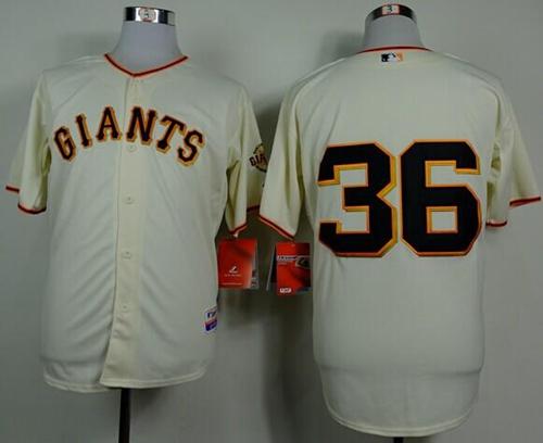 Giants #36 Gaylord Perry Cream Home Cool Base Stitched Jersey