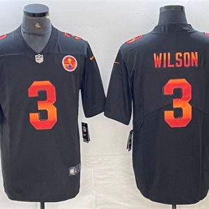 Pittsburgh Steelers #3 Russell Wilson Black Fashion Limited Stitched Jersey