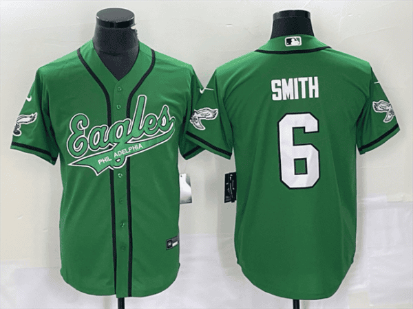 Philadelphia Eagles #6 DeVonta Smith Green Cool Base Stitched Jersey