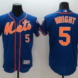 Mets #5 David Wright Blue Flexbase Authentic Collection Stitched Jersey