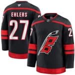 Carolina Hurricanes #27 Nikolaj Ehlers Black 2024-25 Home Stitched Jersey