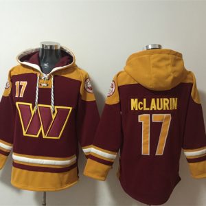 Washington Commanders #17 Terry McLaurin Burgundy Ageless Must-Have Lace-Up Pullover Hoodie