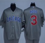 Cubs #3 David Ross Grey New Cool Base Stitched Jersey