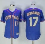 Mets #17 Keith Hernandez Blue(Grey NO.) Flexbase Authentic Collection Stitched Jersey