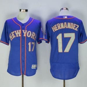 Mets #17 Keith Hernandez Blue(Grey NO.) Flexbase Authentic Collection Stitched Jersey