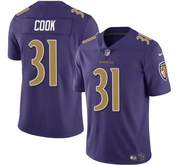Baltimore Ravens #31 Dalvin Cook Purple Color Rush Vapor Limited Jersey