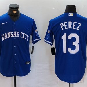 Kansas City Royals #13 Salvador Perez Royal Cool Base Stitched Jersey