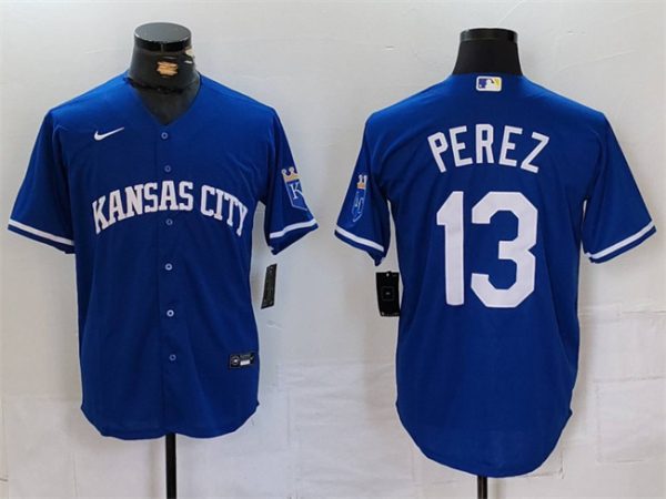 Kansas City Royals #13 Salvador Perez Royal Cool Base Stitched Jersey