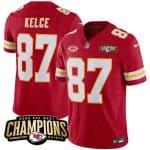 Kansas City Chiefs #87 Travis Kelce Red 2023 F.U.S.E. AFC West Champions With "NKH" Patch Vapor Untouchable Limited Stitched Jersey