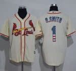 Cardinals #1 Ozzie Smith Cream USA Flag Fashion Stitched Jersey