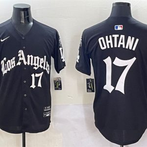 Los Angeles Dodgers #17 Shohei Ohtani Black Mexico 2025 LA Gothic Style With Fernando Patch Vapor Premier Limited Stitched Jersey