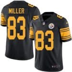 Steelers #83 Heath Miller Black Stitched Limited Rush Nike Jersey