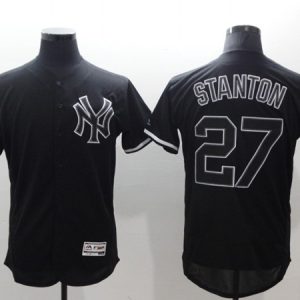 New York Yankees #27 Giancarlo Stanton Black Fashion Flex Base Stitched Jersey