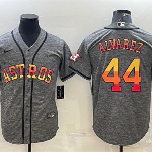 Houston Astros #44 Yordan Alvarez Grey Cool Base Stitched Baseball Jersey