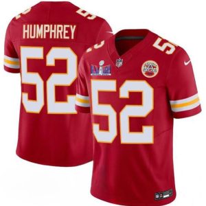 Kansas City Chiefs #52 Creed Humphrey Red 2024 F.U.S.E. Super Bowl LVIII Patch Vapor Untouchable Limited Stitched Jersey
