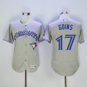 Blue Jays #17 Ryan Goins Grey Flexbase Authentic Collection Stitched Jersey