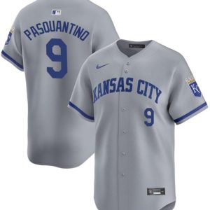 Kansas City Royals #9 Vinnie Pasquantino Gray 2024 Away Limited Stitched Jersey
