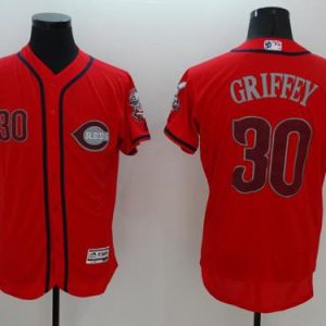 Reds #30 Ken Griffey Red Fashion Stars Stripes Flexbase Authentic Stitched Jersey