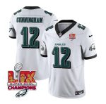 Philadelphia Eagles #12 Randall Cunningham White 2025 Eagles Logo Super Bowl LIX Patch New F.U.S.E. Vapor Limited Stitched Jersey