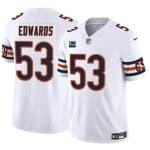 Chicago Bears #53 T.J. Edwards White 2024 F.U.S.E. With 1-Star C Patch Vapor Untouchable Limited Stitched Jersey