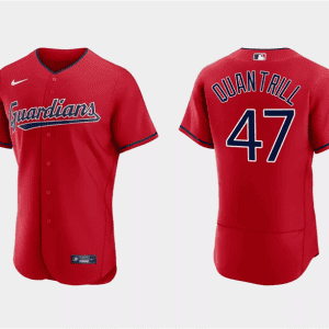 Cleveland Guardians #47 Cal Quantrill Red Flex Base Stitched Jersey