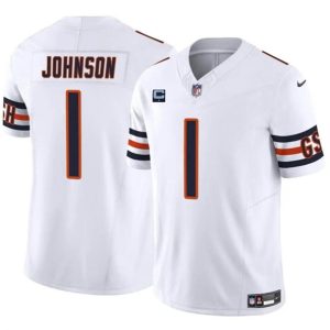 Chicago Bears #1 Jaylon Johnson White 2024 F.U.S.E. With 1-Star C Patch Vapor Untouchable Limited Stitched Jersey
