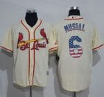 Cardinals #6 Stan Musial Cream USA Flag Fashion Stitched Jersey