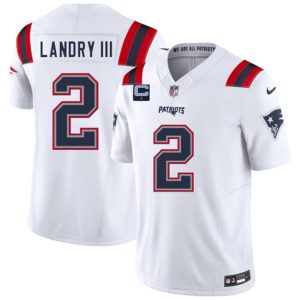 New England Patriots #2 Harold Landry III White 2025 F.U.S.E. With 1-Star C Patch Vapor Limited Stitched Jersey