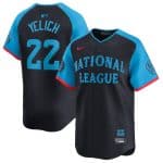 National League #22 Christian Yelich Navy 2024 All-Star Limited Stitched Jersey