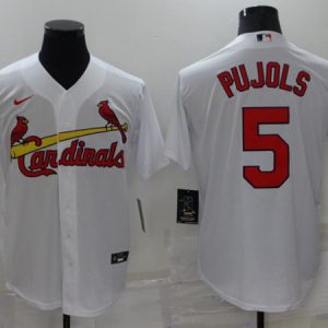 St. Louis Cardinals #5 Albert Pujols White Cool Base Stitched Jersey